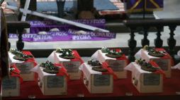 Uroczystości pogrzebowe szczątków żołnierzy poległych w 1920 roku w parafii pw. Wniebowzięcia NMP w Andrzejewie. Fot. PAP/A. Reszko