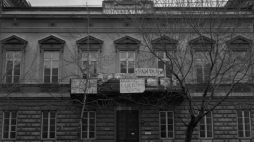 Marzec 68. Plakaty i hasła na budynku Pałacu Uruskich (Wydział Geografii UW) na Krakowskim Przedmieściu. 15.03.1968. Fot. PAP/T. Zagoździński 