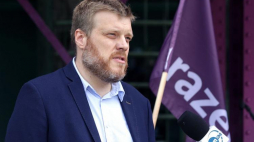 Lider Partii Razem Adrian Zandberg. Fot. PAP/T. Gzell 
