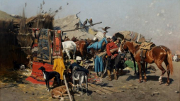 Józef Brandt, Targ na sokoły, 1888–1889. Źródło: MNW