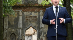Prezydent Andrzej Duda w wiosce Ołyka na Ukrainie, 8 bm. w ramach obchodów 75. rocznicy ludobójstwa Polaków na Wołyniu. Fot. PAP/J. Turczyk 