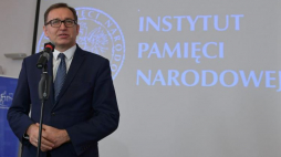 Prezes Instytutu Pamięci Narodowej Jarosław Szarek podczas otwarcia międzynarodowej konferencji naukowej "II wojna światowa w stosunkach polsko-ukraińskich - stan badań, perspektywy badawcze". Fot. PAP/M. Obara