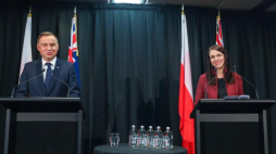 22.08.2018 r. Auckland, Nowa Zelandia. Konferencja prezydenta RP Andrzeja Dudy z premier Nowej Zelandii Jacindą Ardern. Źródło: Kancelaria Prezydenta Rzeczypospolitej Polskiej