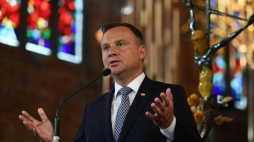 Prezydent Andrzej Duda przemawia podczas mszy świętej w Bazylice św. Brygidy. Gdańsk, 31.08.2018. Fot. PAP/A. Warżawa