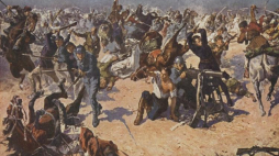 Obraz "Bitwa pod Zadwórzem" Stanisława Kaczora-Batowskiego - pocztówka z 1937 r. Źródło: CBN Polona