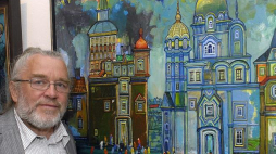 Franciszek Maśluszczak podczas wernisażu wystawy swoich prac z okazji jubileuszu 40-lecia pracy twórczej. 2011 r. Fot. PAP/A. Rybczyński