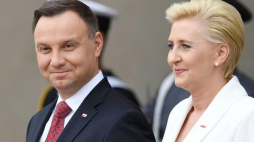 Prezydent Andrzej Duda z małżonką Agatą Kornhauser-Dudą. Fot. PAP/R. Pietruszka 