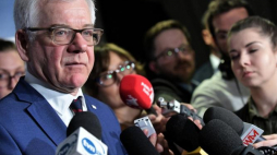 Szef polskiej dyplomacji Jacek Czaputowicz (P) oraz minister spraw zagranicznych Ukrainy Pawło Klimkin (L) podczas wspólnej konferencji prasowej. Fot. PAP/J. Kamiński