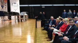 Marszałek Sejmu RP Marek Kuchciński (2P) podczas konferencji "Przedstawiciele Ziemi Przemyskiej w życiu parlamentarnym Rzeczypospolitej". Fot. PAP/D. Delmanowicz
