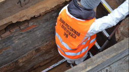 Prace Biura Poszukiwań i Identyfikacji IPN na cmentarzu przy ul. Unickiej w Lublinie. 11.2018. Fot. Łukasz Pasztaleniec/IPN Lublin