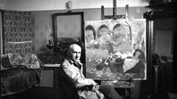 Alfons Karpiński w swojej pracowni. 1926 r. Fot. NAC