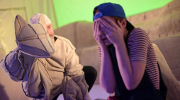 Próba medialna spektaklu „Piaskowy Wilk” w Teatrze Lalka w Warszawie. Fot. PAP/M. Obara