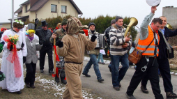 Zwyczaj „wodzenia niedźwiedzia”. Zimnice Małe w woj. opolskim, 2011 r. Fot. PAP/K. Świderski 