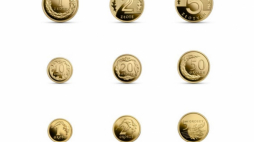 Zestaw złotych monet kolekcjonerskich „100 lat złotego”. Źródło: Narodowy Bank Polski