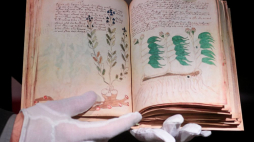 Prezentacja faksymile tzw. Manuskryptu Wojnicza w Poznaniu. Fot. PAP/J. Kaczmarczyk