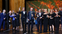 Laureaci Orłów 2019 - między innymi: reżyser Krzysztof Zanussi za całokształt twórczości, reżyser, scenarzysta "Zimnej wojny" Paweł Pawlikowski i Janusz Gajos za rolę drugoplanową w filmie "Kler". PAP/R. Guz