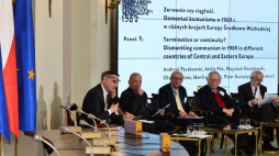 Panel pt. „Zerwanie czy ciągłość. Demontaż komunizmu w 1989 r. w różnych krajach Europy Środkowo-Wschodniej” - międzynarodowa konferencja „Jak upadał komunizm. Rok 1989 w Europie Środkowo-Wschodniej” w Pałacu Prezydenckim. Warszawa, 04.04.2019.  Fot. PAP/J. Kamiński