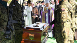  Metropolita krakowski abp Marek Jędraszewski podczas uroczystości pogrzebowych Stanisława Ludzi ps. Harnaś w Krakowie. Fot. PAP/J, Bednarczyk