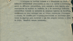 Część przekazanych do Archiwum Akt Nowych materiałów. Słynna nota Tadeusza Skowrońskiego informująca brazylijskie władze o wybuchu Powstania Warszawskiego. Źródło: AAN
