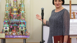 Warszawa, 22.05.2019. Wiceminister kultury i dziedzictwa narodowego Magdalena Gawin podczas uroczystości, 22 bm. w Warszawie wpisania na listę UNESCO szopkarstwa krakowskiego. Szopkarstwo krakowskie znalazło się na liście reprezentatywnej niematerialnego dziedzictwa kulturowego ludzkości. Fot, PAP/T. Gzell