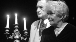 Tadeusz Szybowski i Danuta Michałowska podczas próby spektaklu „NN czyli Tatiana po raz 483” w Teatrze na Woli w Warszawie. 2004 r. Fot. PAP/A. Rybczyński