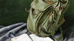 Zbylut Grzywacz, „Chlebak (Tu i teraz)” , 1982 r., z cyklu: „Rekolekcje wiśnickie”. Olej, płótno. Źródło: Muzeum Narodowe w Krakowie