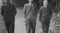 Od lewej: Henryk Zygalski, Jerzy Różycki i Marian Rejewski. Poznań, lata 30. XX w. Fot. PAP/Reprodukcja