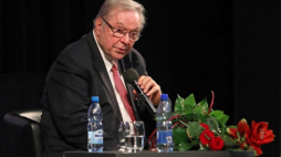 12.05.2019. Reżyser Krzysztof Zanussi na spotkaniu z publicznością w kinie Forum w Białymstoku.  PAP/A. Reszko