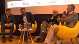 02 07 2019. Dyskusja w Domu Spotkań z Historią pt. „Wojciech Korfanty – wielki niezrozumiany?”. Od lewej: dr hab. Miłosz Skrzypek, dr Sebastian Rosenbaum, prof. Janusz Odziemkowski, Robert Kostro (prowadzący). Źródło: Archiwum prywatne M. S.