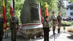 Warszawa, 29.07.2019. Uroczystości przy Kamieniu "Żołnierzom Żywiciela" w ramach obchodów 75. rocznicy wybuchu Powstania Warszawskiego w Warszawie. PAP/W.  Olkuśnik