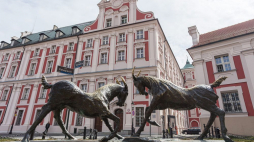 Pomnik poznańskich koziołków na pl. Kolegiackim. Fot. PAP/A. Ciereszko