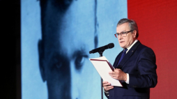 Berlin, 16.09.2019. Wicepremier, minister kultury i dziedzictwa narodowego Piotr Gliński przemawia podczas inauguracji działalności pierwszego zagranicznego oddziału Instytutu Pileckiego, 16 bm. w Berlinie. Fot. PAP/R. Guz