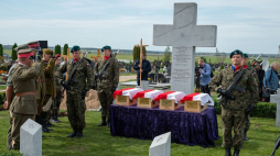 Uroczystość pogrzebowa czterech żołnierzy Armii Krajowej w Ejszyszkach. 07.09.2019. Fot. PAP/V. Doveiko