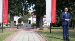 Frampol, 13.09.2019. Premier RP Mateusz Morawiecki podczas uroczystości z okazji 80. rocznicy ataku na miasto.  PAP/W. Jargiłło