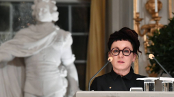 Olga Tokarczuk wygłasza wykład noblowski. Sztokholm, 07.12.2019. Fot. PAP/EPA