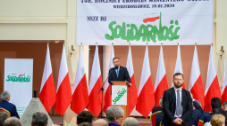 Prezydent RP Andrzej Duda przemawia podczas uroczystości z okazji 146. rocznicy urodzin Wincentego Witosa w Centrum Kultury Wsi Polskiej im. Wincentego Witosa w Wierzchosławicach. Fot. PAP/P. Topolski