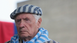 Gusen, Austria, 04.05.2019. Były więzień Stanisław Zalewski podczas uroczystości w Gusen. Fot. PAP/L. Szymański