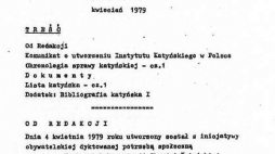 Pierwsza strona „Biuletynu Katyńskiego”, nr 1 (04/1979). Źródło: NCK