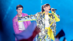 Zwyciężczyni Konkursu Eurowizja Junior 2019 Viki Gabor podczas koncertu finałowego w Gliwicach. Fot. PAP/A. Grygiel
