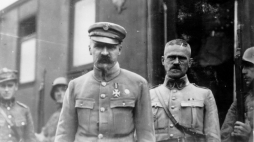 Białoruś, 20 kwietnia 1920. Józef Piłsudski z gen. Władysławem Jungiem, dowódcą 15. Dywizji Piechoty. Źródło: NAC