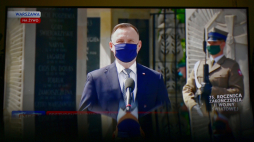  Warszawa, 08.05.2020. Prezydent Andrzej Duda przed Grobem Nieznanego Żołnierza w Warszawie w 75. rocznicę zakończenia II Wojny Światowej.  PAP/M. Obara