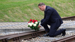 Prezydent Andrzej Duda upamiętnił 80. rocznicę pierwszego transportu polskich więźniów do KL Auschwitz. Oświęcim, 14.06.2020. Fot. PAP/A. Grygiel