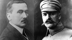 Roman Dmowski i Józef Piłsudski. Fot. PAP/CAF/Reprodukcja