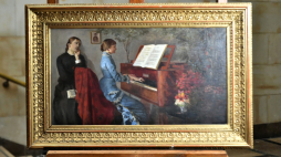  Warszawa, 22.06.2020. Zaginiony podczas II wojny światowej obraz Jacka Malczewskiego "Przy fortepianie" przekazany do zbiorów Muzeum Narodowego w Warszawie. Fot. PAP/A. Lange