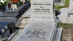 Wyremontowany nagrobek powstańca śląskiego Pawła Myszora na cmentarzu w Rudzie Śląskiej Wirku. Fot. Oddziałowe Biuro Upamiętniania Walk i Męczeństwa w Katowicach