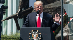 Prezydent USA Donald Trump podczas przemówienia na pl. Krasińskich w Warszawie. 06.07.2017. Fot. PAP/J. Kamiński