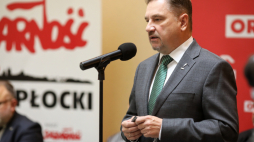 Płock, 01.10.2020. Przewodniczący NSZZ "Solidarność" Piotr Duda podczas obchodów 40-lecia Regionu Płockiego NSZZ "Solidarność". PAP/S. Łabiński