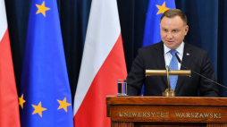 Prezydent RP Andrzej Duda podczas inauguracji roku akademickiego 2020/2021 na Uniwersytecie Warszawskim. Fot. PAP/R. Pietruszka