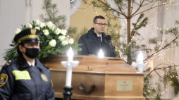 Katowice 25.01.2021  Uroczstości pogrzebowe malarza prymitywisty Erwina Sówki w kościele pw. św. Anny w Katowicach. Fot. PAP/H. Bardo