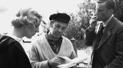  10.1978. Na planie realizacji filmu "Panny z Wilka" w reżyserii Andrzeja Wajdy. Nz. aktorzy Maja Komorowska i Daniel Olbrychski oraz Andrzej Wajda. PAP/CAF- W. Rozmysłowicz